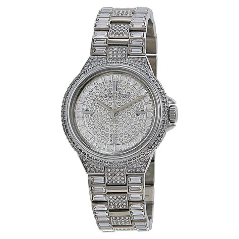 michael kors silver diamond watch|michael kors camille women's watch.